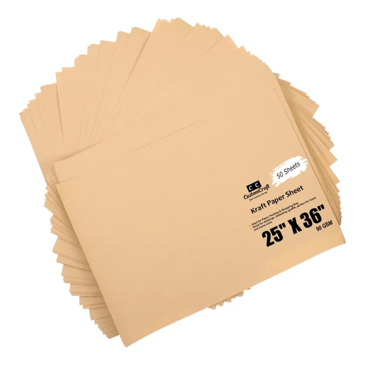 CuztomCraft%20-%2050%20Sheets%20-%2090%20g%20Brown%20Craft%20Paper,%2025%20x%2036%20Inches%20Packing%20Paper%20for%20Packaging%20&%20Cartons%20Crafts,%20DIY%20Cards,%20Brown%20Packing%20Paper,%20Wrapping%20Paper%20Best%20for%20E-Commerce%20Business%20-%20Image%202