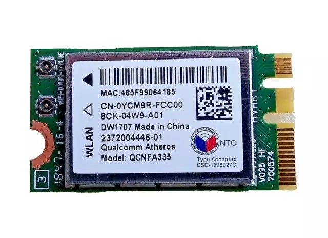 QCNFA335 Card for Dell DW1707, 300Mbps M.2 NGFF Network Card, for Bluetooth 4.0, PC Card NGFF M2 Slot
