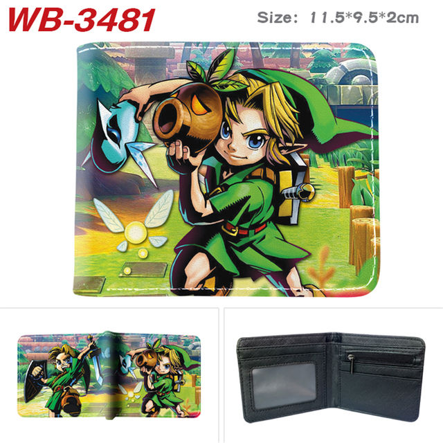 Game Zelda Leather Wallet Short Bifold Casual Young Men Women Coin bag Photo Card Holder Printing Cartoon Purse Cosplay Gifts