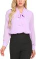 Xee's Collection Lavender Long Sleeve Chiffon Blouse Shirts For Women Xe-LSL. 