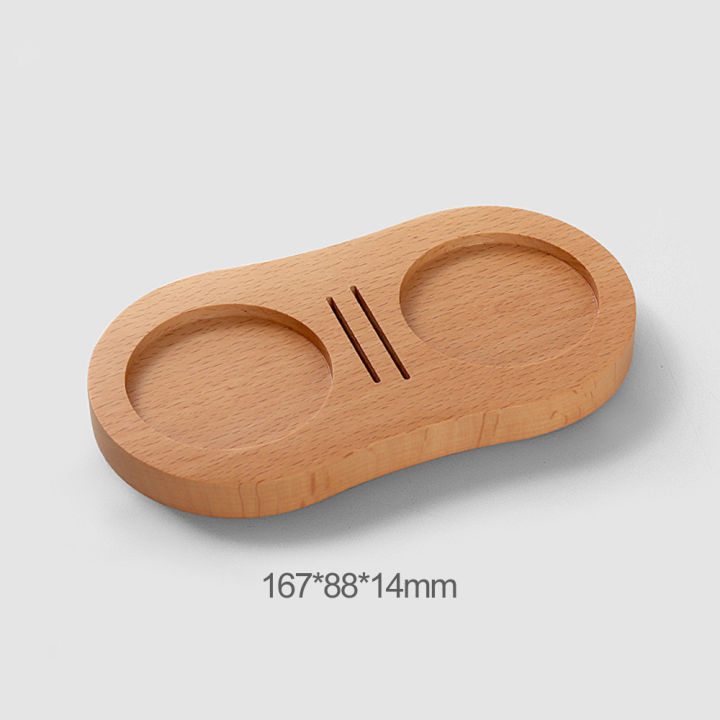 Station Espresso Puck Screen Tamping Distribution Wooden Mat Stand Coffee Presser