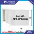 OPENNESS - Canvases for Painting - Pack of 05 24 x 48 Inch Blank White Canvas  - 100% Cotton. 