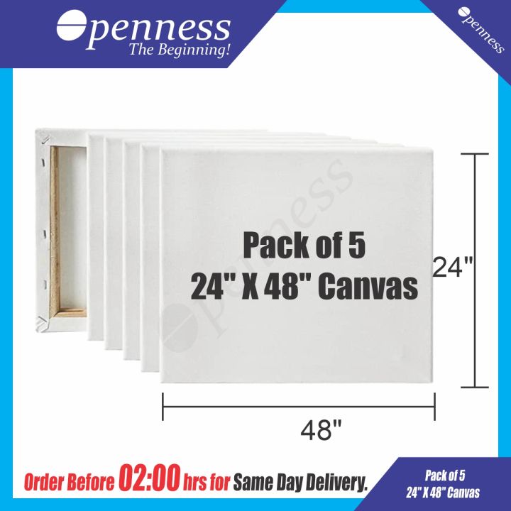 OPENNESS%20-%20Canvases%20for%20Painting%20-%20Pack%20of%2005%2024%20x%2048%20Inch%20Blank%20White%20Canvas%20%20-%20100%25%20Cotton%20-%20Image%207