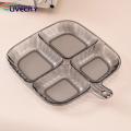 Divided Plate for Healthy Eating Easy-to-clean Divided Plate with Four Compartments Reusable Food Plate for Home Kitchen Sauce Dish Included Ideal for Southeast Asian Buyers Safe Material Food Tray. 