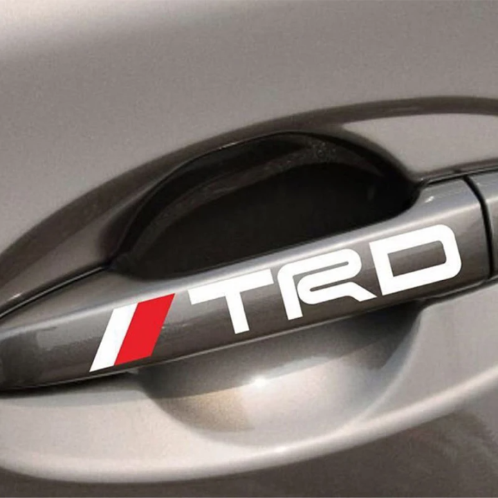 4 Pcs (White) TRD Car Door Handle Stickers Decals Waterproof. Auto ...