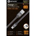 SPACE - Fabric Type-C Cable - Fast Charge + Data Sync - (CE-454). 
