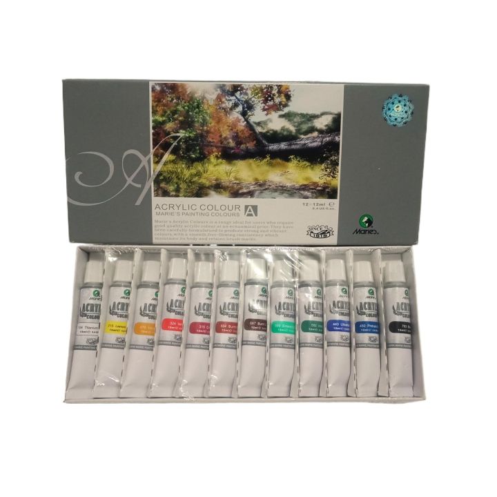 Aazon.co: Acrylic Paint Set for Kids, Artists and Adults - 12 Vibrant
