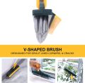 Floor Scrub Brush with Long Handle, Adjustable Magic Broom Brush 2 in 1 Cleaning Scrub Brush 120 Degree Triangular Rotating Brush Head Removable Crevice Cleaning Brush with Squeegee By NAYAB GAGETS. 