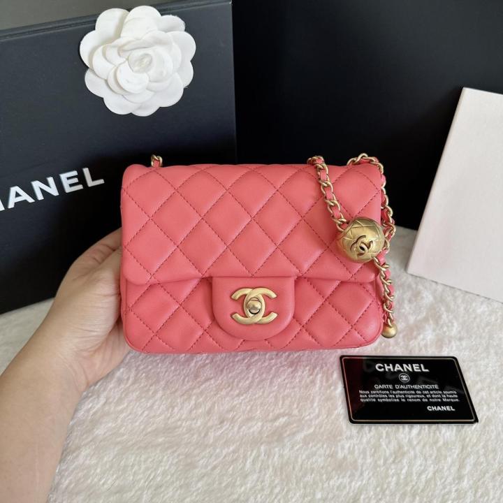 Chanel mini 7 lamb skin gold hardware
