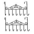 "Over the Door Hanger - Rod Iron Space-Saving Organizer for Coats, Towels, Bags & Hats - Easy to Install, Heavy-Duty Door Hook for Bedroom, Bathroom, or Office - Fits Standard Doors - Multi-Purpose Hook Rack for Clothes & Accessories - No Drilling Require. 