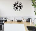 World Map Wall Clock - Wooden Wall Clock Modern Design 3D Stickers Hanging Clock Decorative Watch Home  Wall Clocks. 