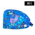 M28 Cotton Printed Surgical Cap Nurse Doctor Hair Cover Scarf Dust Proof. 