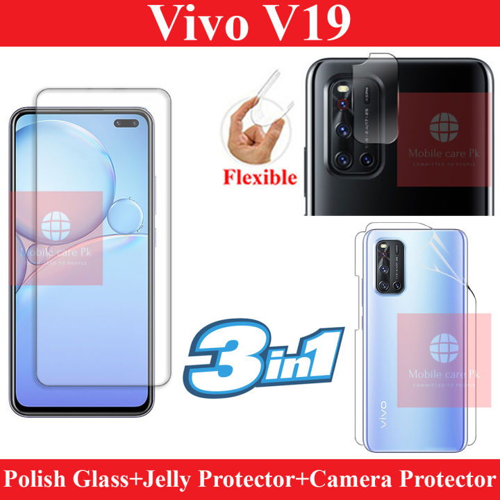 Vivo V19 Glass Protector Polish Screen Tempered Back Protector