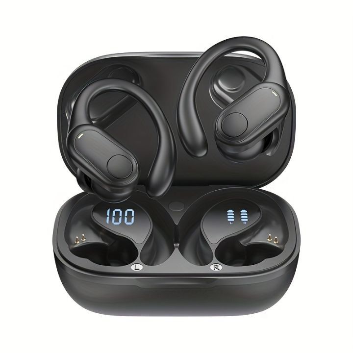Premium Wireless HiFi Stereo Ear Hook Earbuds - Enjoy Rich Audio with TWS BT 5.3, Noise Reduction & Waterproof Design!