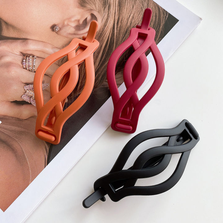 【Exclusive Offer】 Fahion imple Froted Ponytail Clip Duckbill Clip ide Broken Hair Bang Clip Headwear Top Clip Platic Hairgrip Twiter Clip Hair Acceorie Yao tore