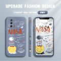 Jizetin for OPPO F19 / A74 / A95 Case Side Design Phone Cover Graffiti NASA Astronaut Moon Cover Square Edge Pattern Liquid Silicone Trend Case. 