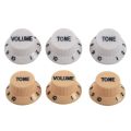 2 Set 1 Volume & 2 Tone Guitar Control Knobs, for Fender Strat Style Guitar - 1 Set Cream& 1 Set White+Black. 