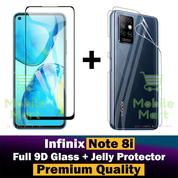 Infinix Note 8i Protection Bundle: Full Coverage Glass, Transparent Hydrogel Back Film