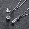 Openable Glass Vial Women Pendant Memorial Ash Bottle Cremation Pet Urn Jewelry. 
