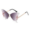 Frameless Crystal Butterfly Sunglasses Vintage Brand Shades for Women Rimless Sun Glasses Bling Diamond Eyewear. 