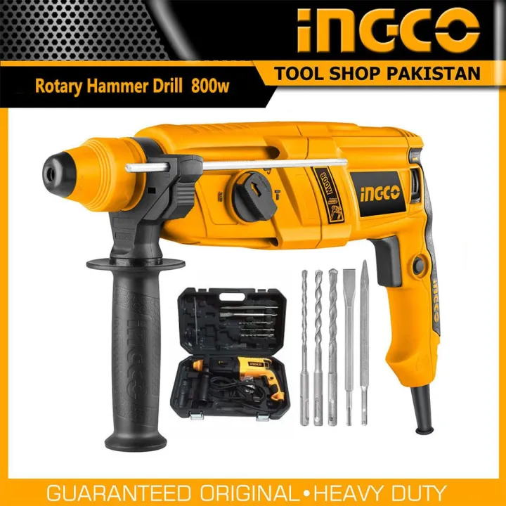 Ingco%20Heavy%20Duty%20Rotary%20Hammer%20Hilti%20Drill%20800Watt%20With%205%20Pcs%20Drilling%20Accessories%20-%20Image%202