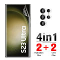 Relaxtoo For Samsung Galaxy S23 Ultra 4in1 Screen Protector Hydrogel Soft Film Camera Film For Samsung Galaxy S23Ultra Full Coverage Protective Film Not Glass. 