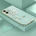 Casing For OPPO A76 4G A36 4G A96 4G Luxury Beautiful mapies with flower Camera Protection Phone Case Plating Edges Silicone Soft Cover With Free Lanyard. 