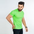 Basic Parrot Green Half Sleeve T-shirt. 