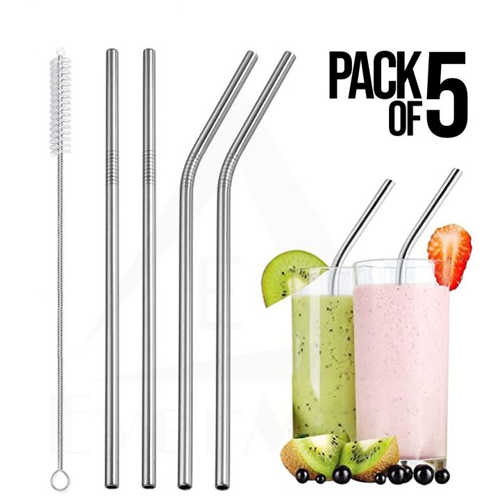 Metal Straws Reusable Stainless Steel Extra Long Drinking Straws for 30oz and 20oz Cups Rumblers Fits all Yeti Ozark Trail SIC & RTIC Tumblers Party With a Clean Brush