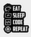Eat Sleep Code Sticker - 3 inch x 3 inch  Sticker For Laptop - Mobile. 