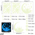 1Set EID Mubarak Blue Light Luminous Wall Sticker Ramadan Star Moon Glow Decoration Islamic Muslim Festival Children Room Decor. 