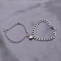 2 Pcs Heart Shaped Couple Bracelets Set Matching Heart Bracelets For Men And Women. 