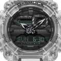 Casio G Shock Sound Wave Series Carbon Core Guard Transparent White Analog-Digital Mineral Glass World Time Multi-Function Transparent White Resin Band Watch-GA-900SKL-7ADR. 
