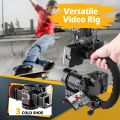 Zeadio Camera Smartphone Stabilizer, Foldable Handle Grip Handheld Video Rig, Compatibility with All Camera, Camcorder, Action Camera, DSLR and All iPhone and Android Smartphones. 