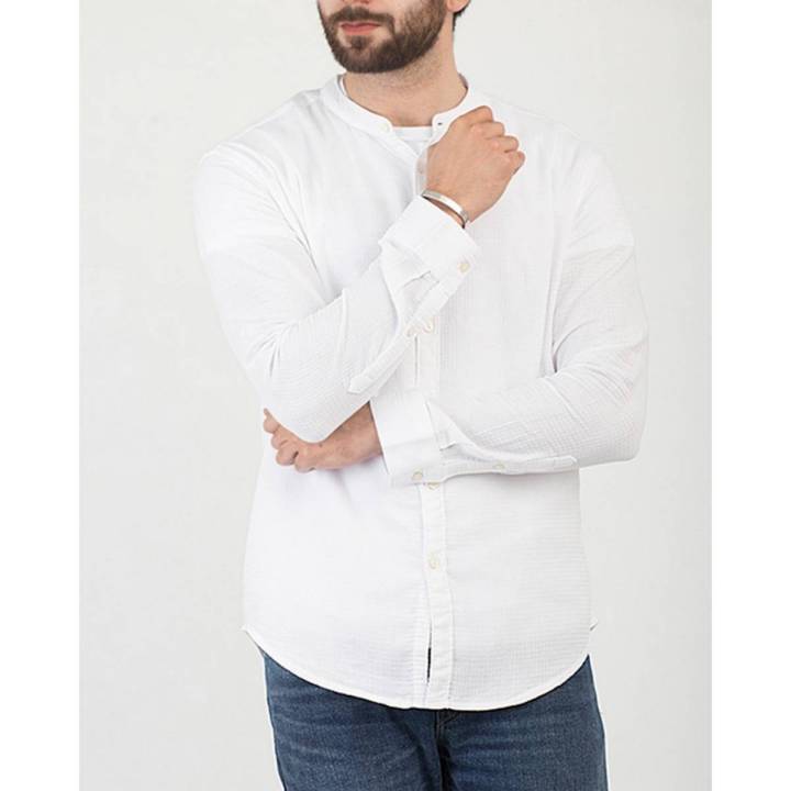 Denizen Banded Collar Shirt Dark Emerald Heather Shirts Men 34652-0016
