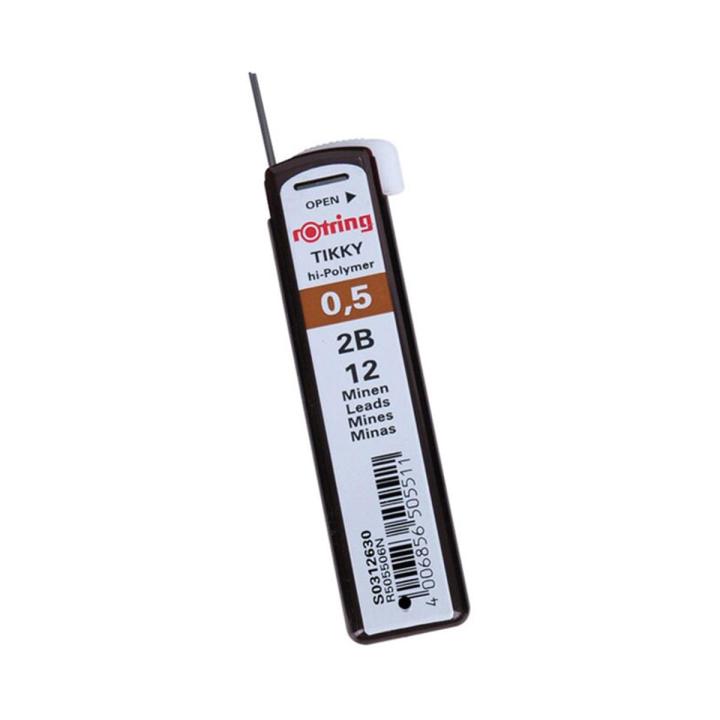 Rotring Tikky Mechanical Pencil 0.5 mm 2B Leads, Clutch Pencil Refills Made In Germany  Ideal for sketching, writing, drawing