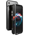 Apple iphone 6s Plus Magnetic Adsorption Case Metal Frame Tempered Glass Back with Built-in Magnet Cover. 