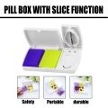 Mini Portable Pill Storage Box Divider Travel Cutter Splitter Case Storage Compartment Cases Dispenser With Organizer Hold Smart Container Pills Rectangular Pills Cutter Storage Box. 