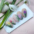 White Tulip Magnolia Flowers 5D Nail Stickers Embossed Flora Self-adhesive Slider For Nail Gel Polish Summer Manicure SASTZ-5D27. 