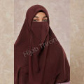 Marhaba Hijab - Women Premium Luxury Chiffon Georgette Square Scarf/Hijab with Half Niqab Patti Set - Soft and Lightweight- Suitable for All Seasons. 