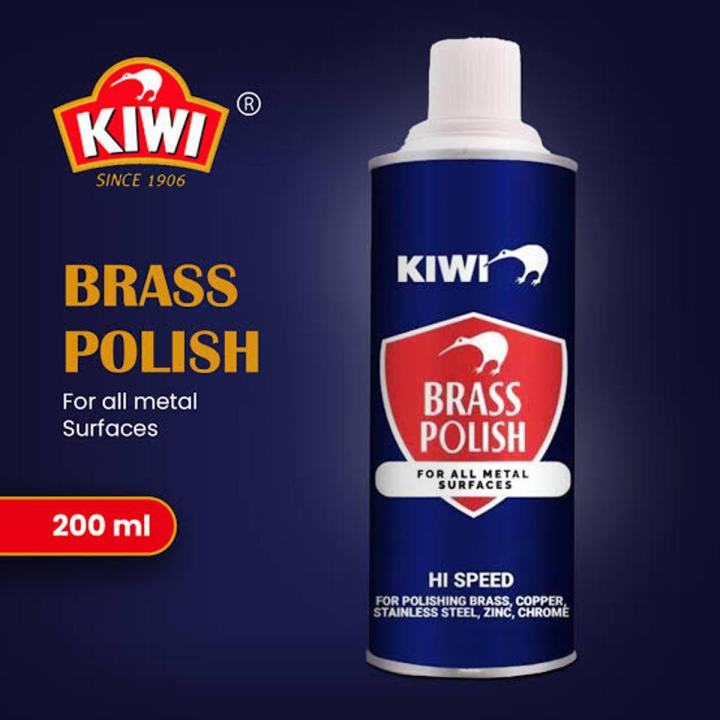 Metal Polish - Chrome polish - Alloy wheel cleaner - Zinc Remover - Jewelry cleaner Rust cleaner - Steel cleaner - Copper cleaner - Engine Polish - Brass Polish For All Metal - Kiwi Brass Polish 200ml