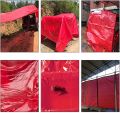 RED 100% waterproof Tarpal ,UV stabilized,durable,high quality,edge to edge borders double stitched with hooks on every 3 feet distance on sides ,Used for sun shade and other outdoor activities.. 