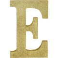 Glitter Gold Letter  E  sign (Thermocol). 