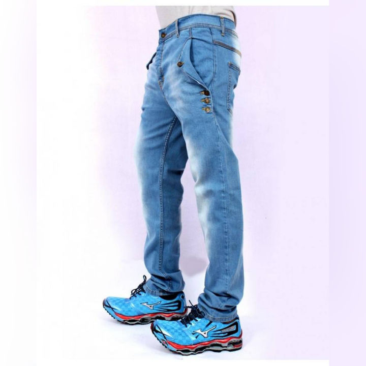 Sky Blue Drop Crotch Stylish Jeans Emo-29778