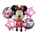 MINNIE MOUSE THEME FOIL BALLOON SET PACK OF 5 FOIL BALLOONS - BIRTHDAY PARTY DECORATION - BIRTHDAY DECORATION - BALLOONS DECORATION. 