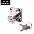 Draz Lock for Drawers, Cupboards, Desk, Wardrobe (with 2 Keys 4 Lock / Screws / Ring ) Silver, Chrome Finish Malik Hardware Original. 