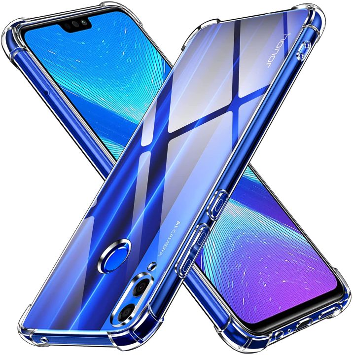 Custodia Honor 8X Trasparente + Cordino Lungo 150 Cm + Vetro Temperato | Cover TPU Sottile E Catena Tracolla