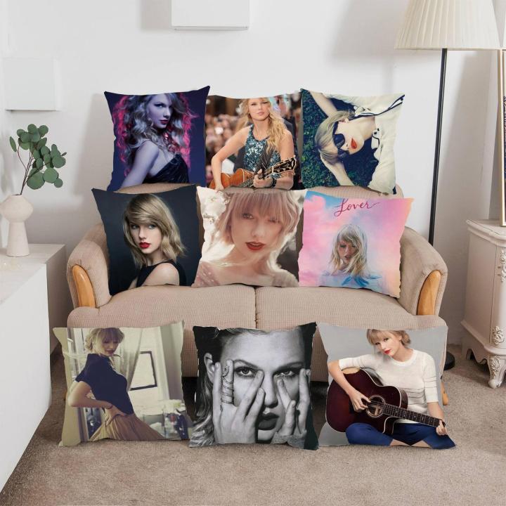 Hidden Zipper Pillowcase Taylor Swift Album Pillow Cover High Quality Print with Hidden Zipper Perfect Gift for Music Fans Buyers' Favorite Female Singer Pattern Pillowcase