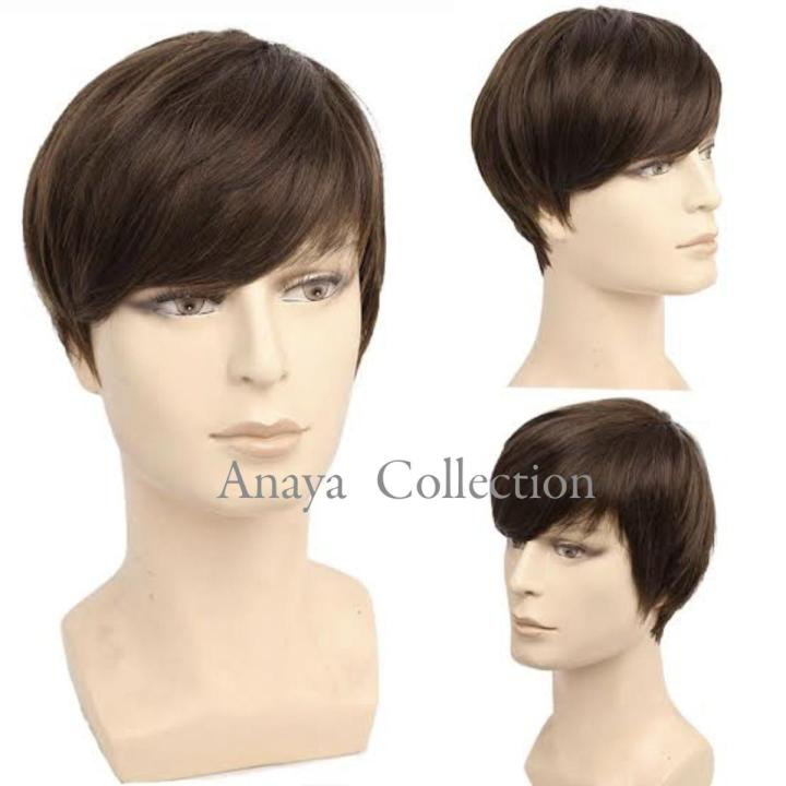 Full Head Cap Wig for Men - Black And Dark Brown Available