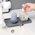 Self Draining Soap Bar Holder Silicone Kitchen Sink Soap Dish Sponge Tray Counter Caddy Organizer for Dish Soap Dispenser. 